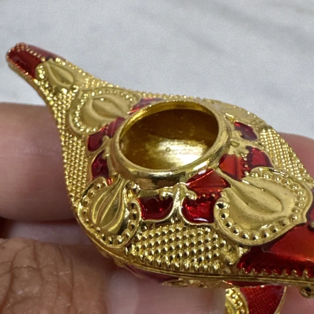 Aladdin's Lamp Miniature Metal Craft, Red and Gold